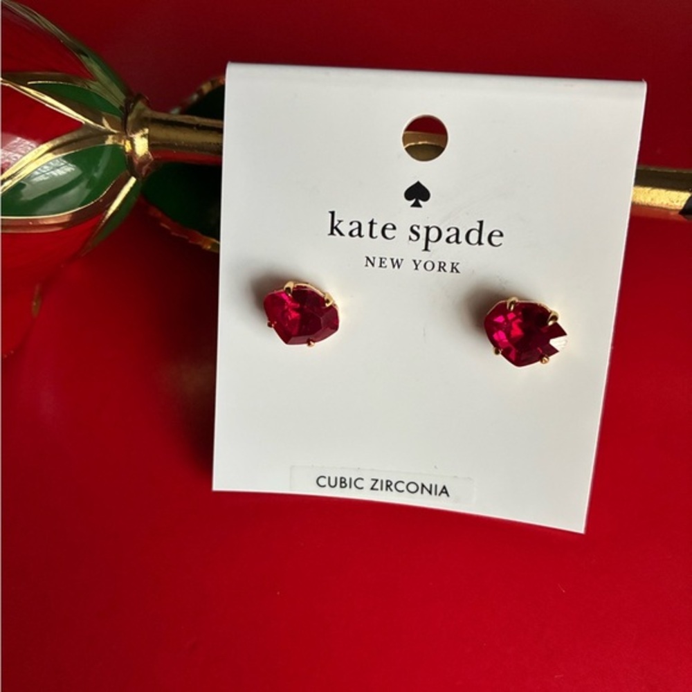 Kate Spade Ruby Red Heart Earrings